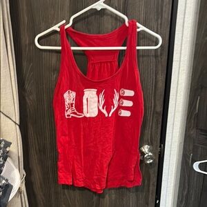Red Graphic Tank Top